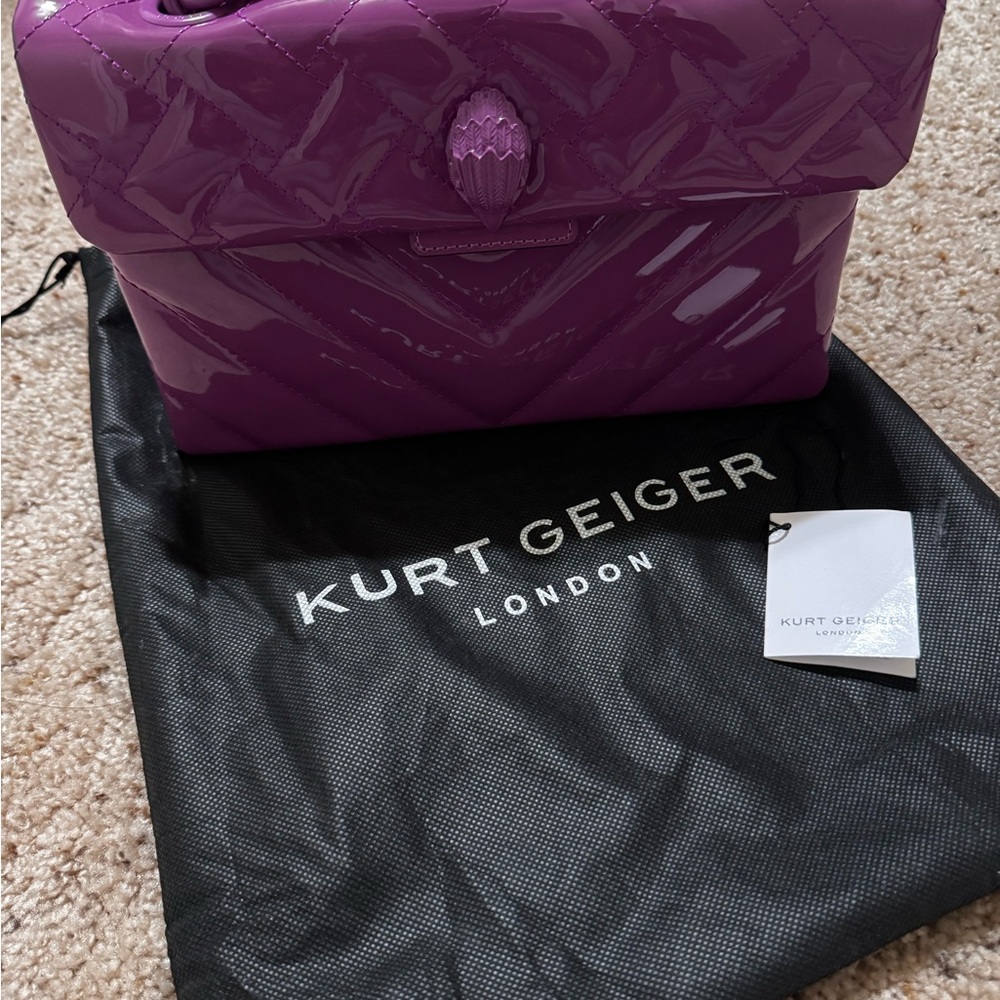 Kurt Geiger Purple Shoulder Bag with Glossy Finish - Picture 6 of 6